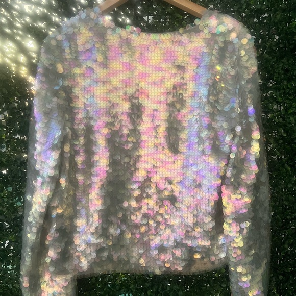 Diane von Furstenberg Multicolor/Silver Sequin Top - Picture 4 of 10